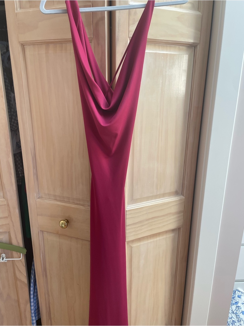 Zara Raspberry Cowl Midi Dress